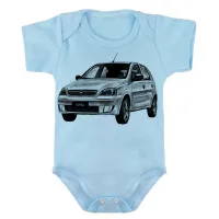 Body Bebê Infantil roupa criança Chevrolet corsa carro antigo bom - Foto 2