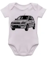 Body Bebê Infantil roupa criança Chevrolet corsa carro antigo bom - Foto 3