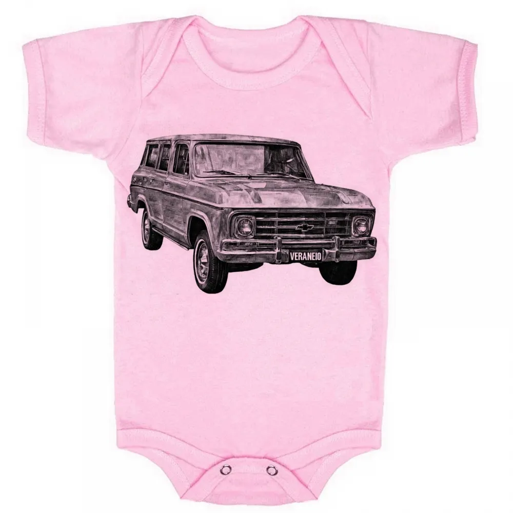 Body Bebê Infantil roupa criança Chevrolet Veraneio camionete antiga