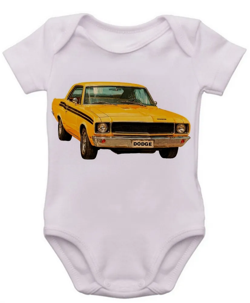 Body Bebê Infantil roupa criança Dodge darth charger carro antigo