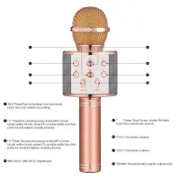 WS-858 - Microfone infantil de Karaoke Microfone de Brinquedo Sem Fio Bluetooth - Foto 3