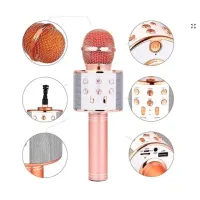 WS-858 - Microfone infantil de Karaoke Microfone de Brinquedo Sem Fio Bluetooth - Foto 5