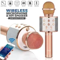 WS-858 - Microfone infantil de Karaoke Microfone de Brinquedo Sem Fio Bluetooth - Foto 6