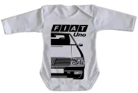 Body Bebê Infantil roupa criança Fiat uno carro antigo classico - Foto 3