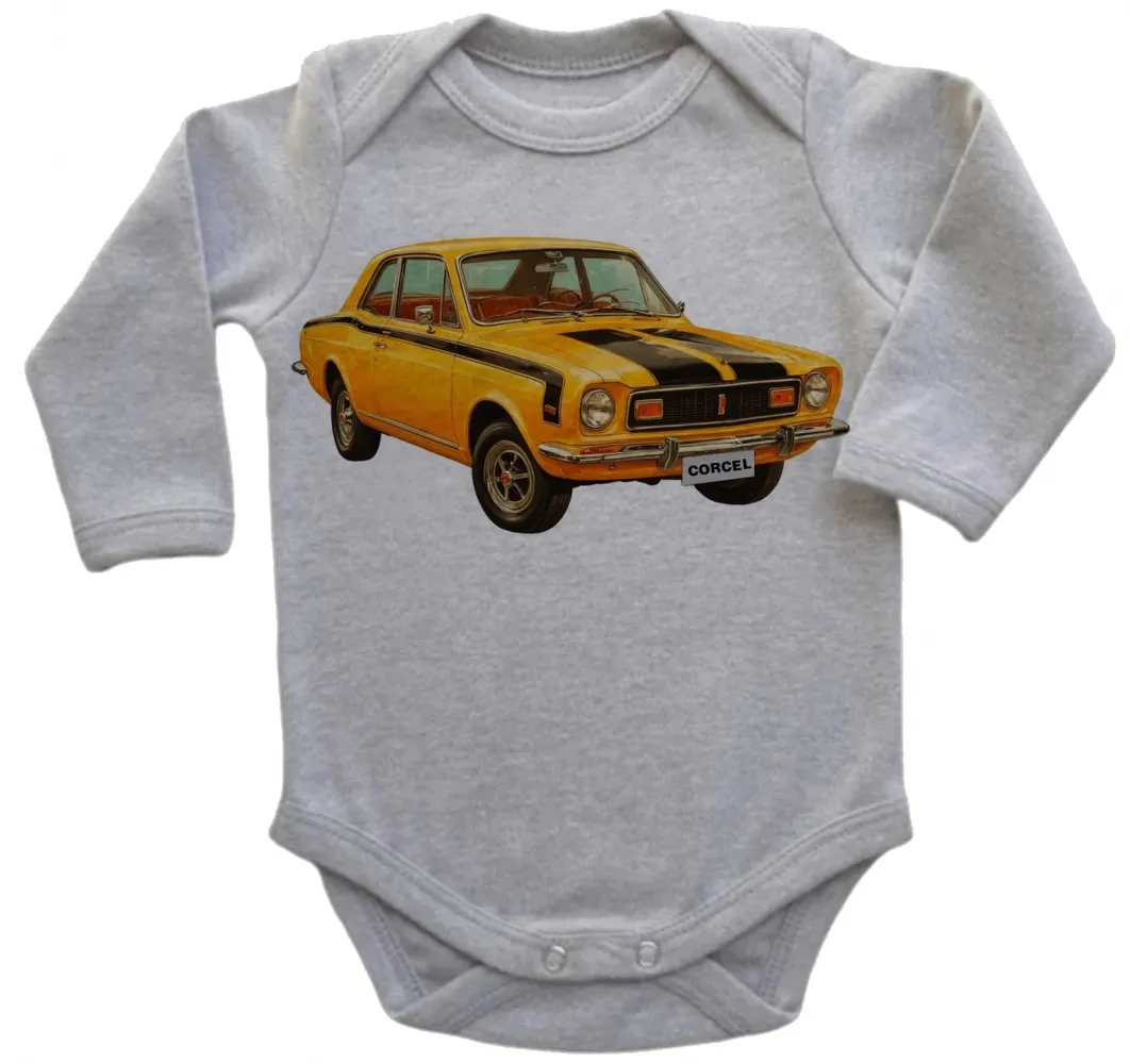 Body Bebê Infantil roupa criança Ford Corcel GT carro antigo