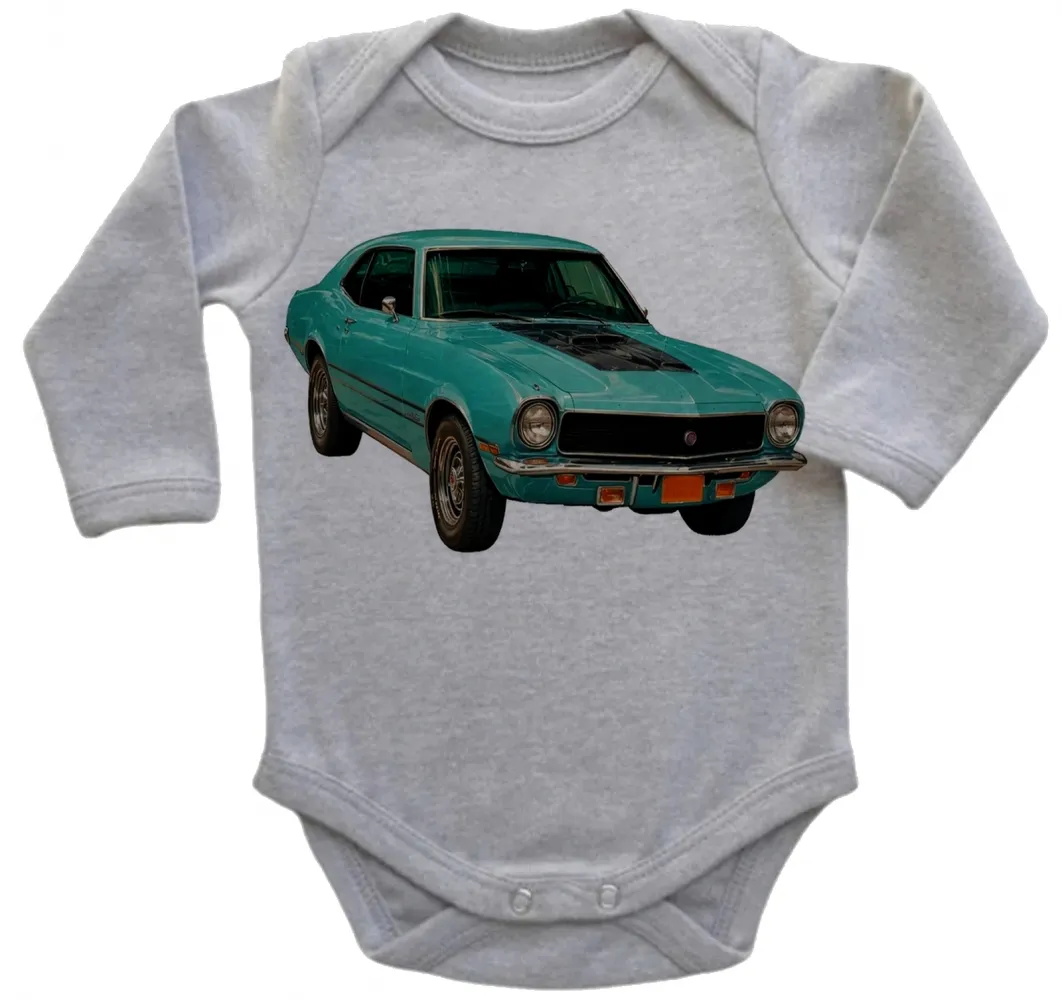 Body Bebê Infantil roupa criança Ford Maverick carro antigo