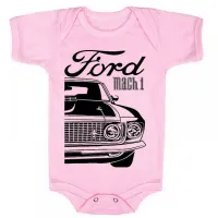 Body Bebê Infantil roupa criança Ford Mustang Mach 1 classico - Foto 2