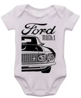 Body Bebê Infantil roupa criança Ford Mustang Mach 1 classico - Foto 4