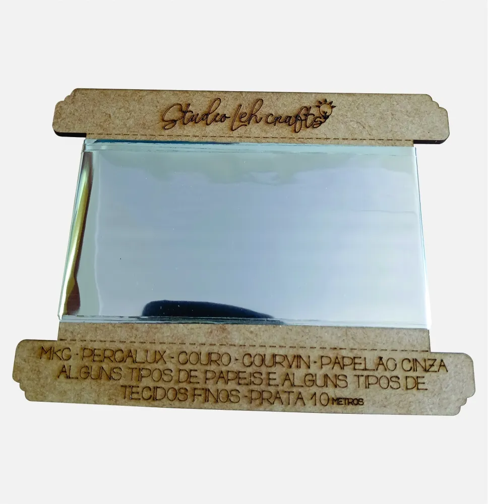 MKC - FOIL PARA HOT STAMPING - PRATA - 05 cm  x 10m - Percalux, couro, courvin, papelão cinza, alguns tipos de papéis e alguns tipos de tecidos finos  Imagem