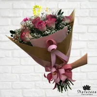 Buquê Sonhos com 18 Rosas cor de Rosa  - Foto 2