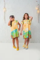 Vestido Lili Borboletas e Passarinhos Amarelo - Foto 2