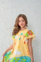 Vestido Lili Borboletas e Passarinhos Amarelo - Foto 4