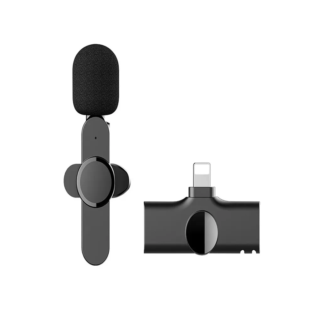 KIT 2 Microfones Lapela Wireless Sem Fio K9 Vlog Tipo-C  Imagem