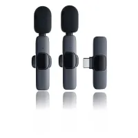 KIT 2 Microfones Lapela Wireless Sem Fio K9 Vlog Tipo-C  - Foto 2