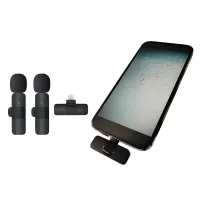KIT 2 Microfones Lapela Wireless Sem Fio K9 Vlog Tipo-C  - Foto 3