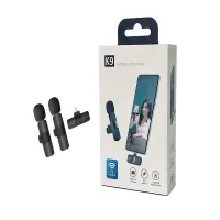 KIT 2 Microfones Lapela Wireless Sem Fio K9 Vlog Tipo-C  - Foto 4