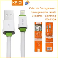 Cabo de Carregamento Rápido 3 metros USB para Lightning KAIDI H1372