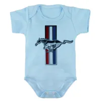 Body Bebê Infantil roupa criança Mustang cavalo de raça americano - Foto 2