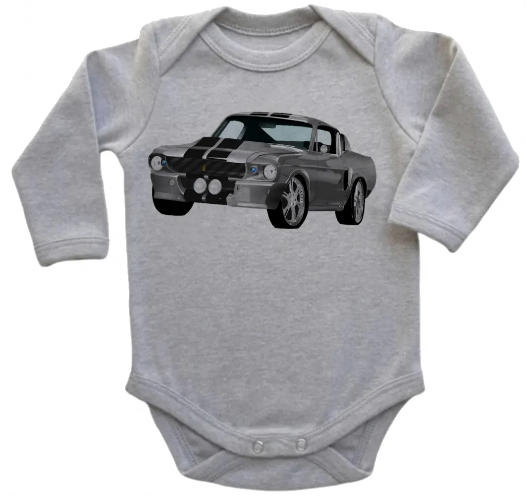 Body Bebê Infantil roupa criança Mustang Maverick carro antigo Imagem