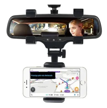 Hmaston CJ-46 Suporte multifuncional para telefone móvel espelho retrovisor universal