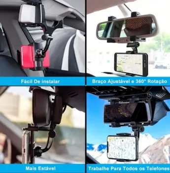 Hmaston CJ-46 Suporte multifuncional para telefone móvel espelho retrovisor universal - Foto 2