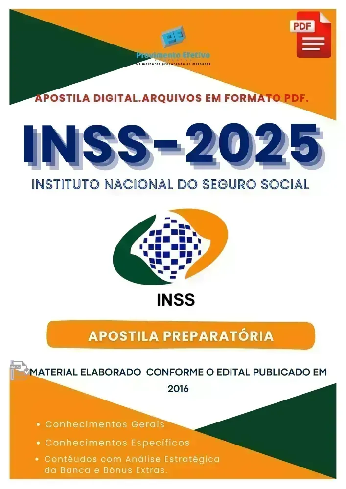 Apostila INSS 2025 Pedagogia  - Analista Seguro Social Imagem