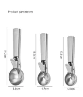 Colher de Sorvete Inox Com Ejetor Manual - Foto 4