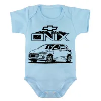 Body Bebê Infantil roupa criança Onix carro chevrolet - Foto 2
