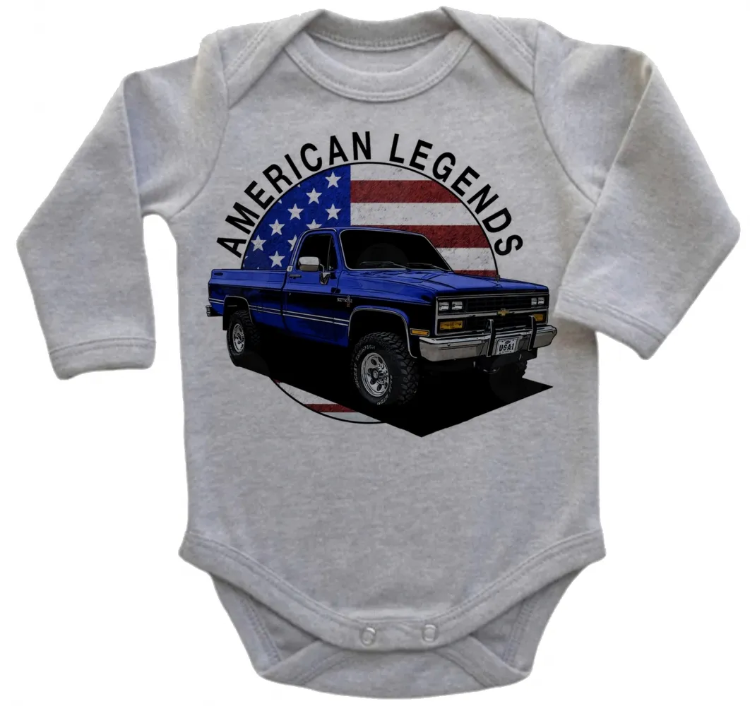 Body Bebê Infantil roupa criança silverado chevrolet camionete antiga Imagem