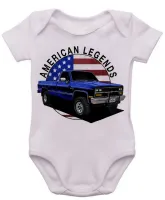Body Bebê Infantil roupa criança silverado chevrolet camionete antiga - Foto 3