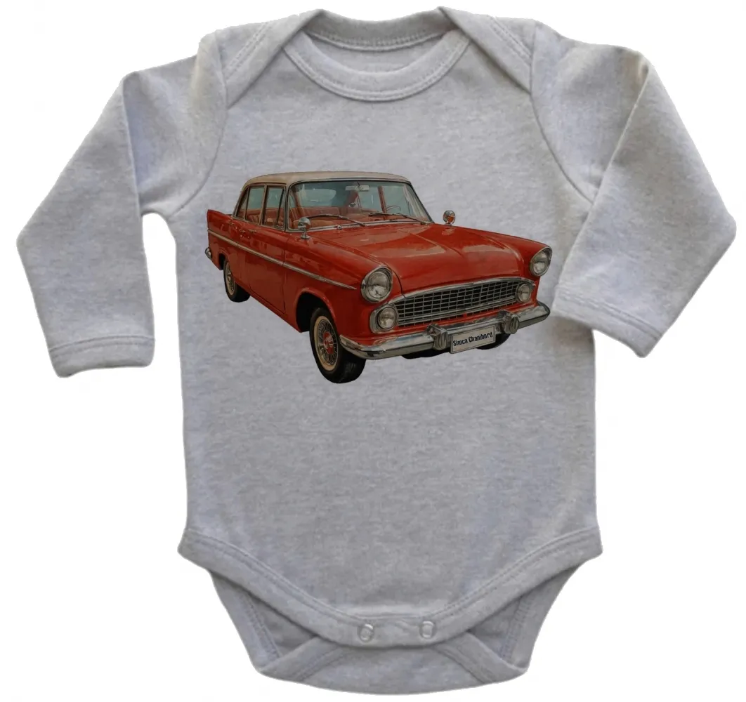 Body Bebê Infantil roupa criança Simca Chambord carro antigo Imagem