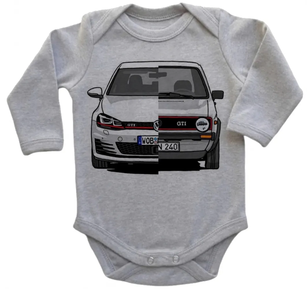 Body Bebê Infantil roupa criança Volkswagen golf gti antigo e novo
