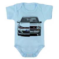 Body Bebê Infantil roupa criança Volkswagen golf gti antigo e novo - Foto 3