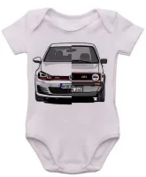 Body Bebê Infantil roupa criança Volkswagen golf gti antigo e novo - Foto 4