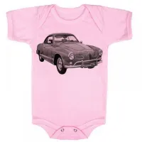 Body Bebê Infantil roupa criança volkswagen karmann ghia carro - Foto 4