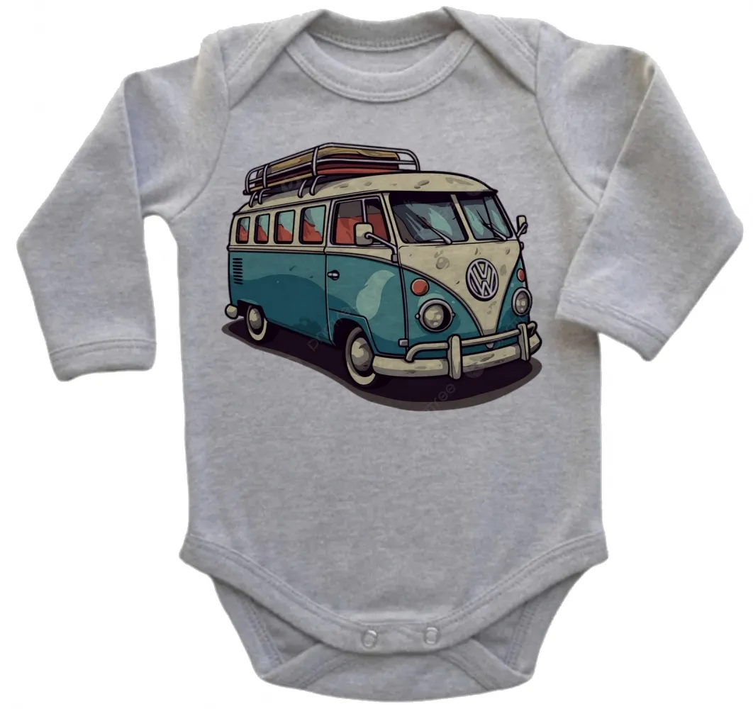 Body Bebê Infantil roupa criança Volkswagen Kombi corujinha Imagem