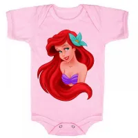 Body Bebê Infantil roupa criança Ariel pequena sereia princesa - Foto 4