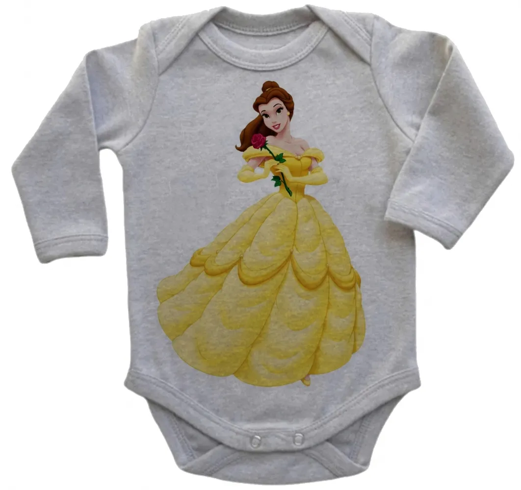 Body Bebê Infantil roupa criança Bela ea fera princesa da Disney
