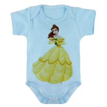 Body Bebê Infantil roupa criança Bela ea fera princesa da Disney - Foto 2