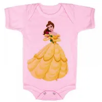 Body Bebê Infantil roupa criança Bela ea fera princesa da Disney - Foto 4