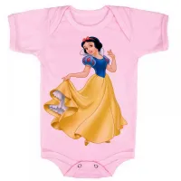 Body Bebê Infantil roupa criança Branca de neve princesa disney - Foto 4