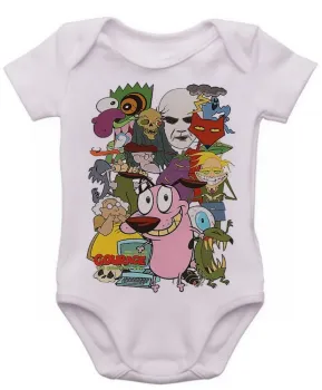 Body Bebê Infantil roupa criança Coragem cão covarde Vilão - Foto 2