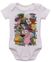 Body Bebê Infantil roupa criança Coragem cão covarde Vilão - Foto 2