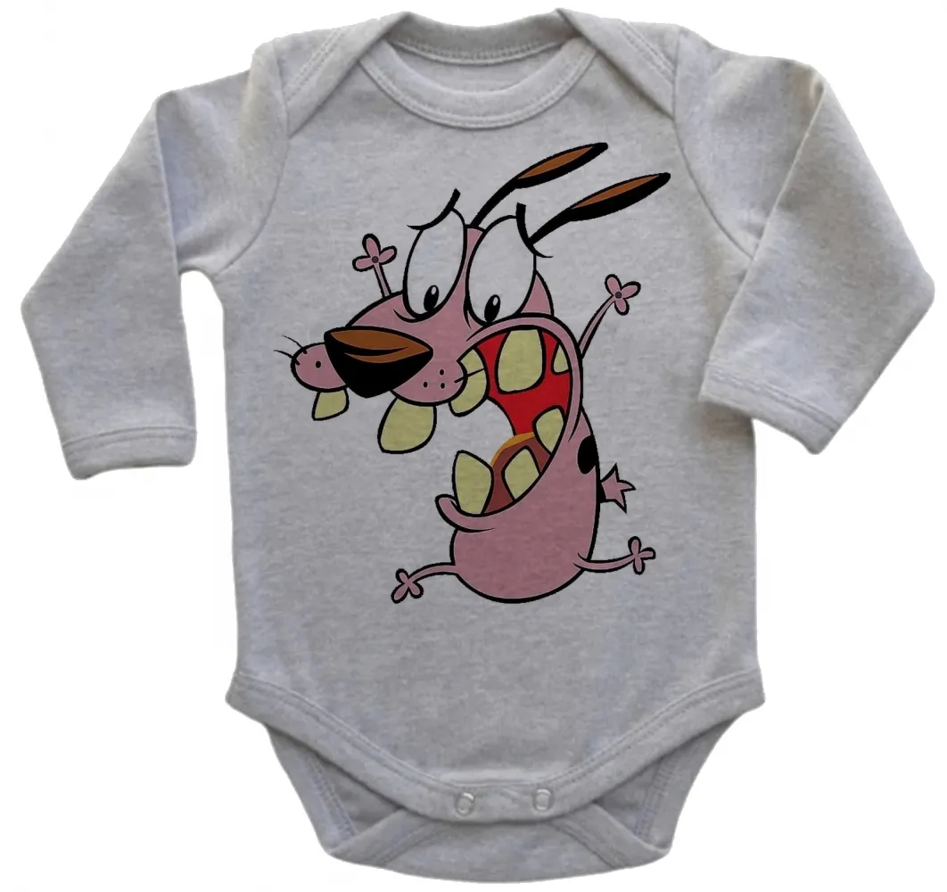 Body Bebê Infantil roupa criança Coragem o cão covarde desenho