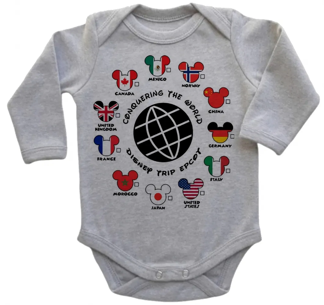 Body Bebê Infantil roupa criança Disney park paises mickey