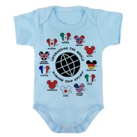 Body Bebê Infantil roupa criança Disney park paises mickey - Foto 2