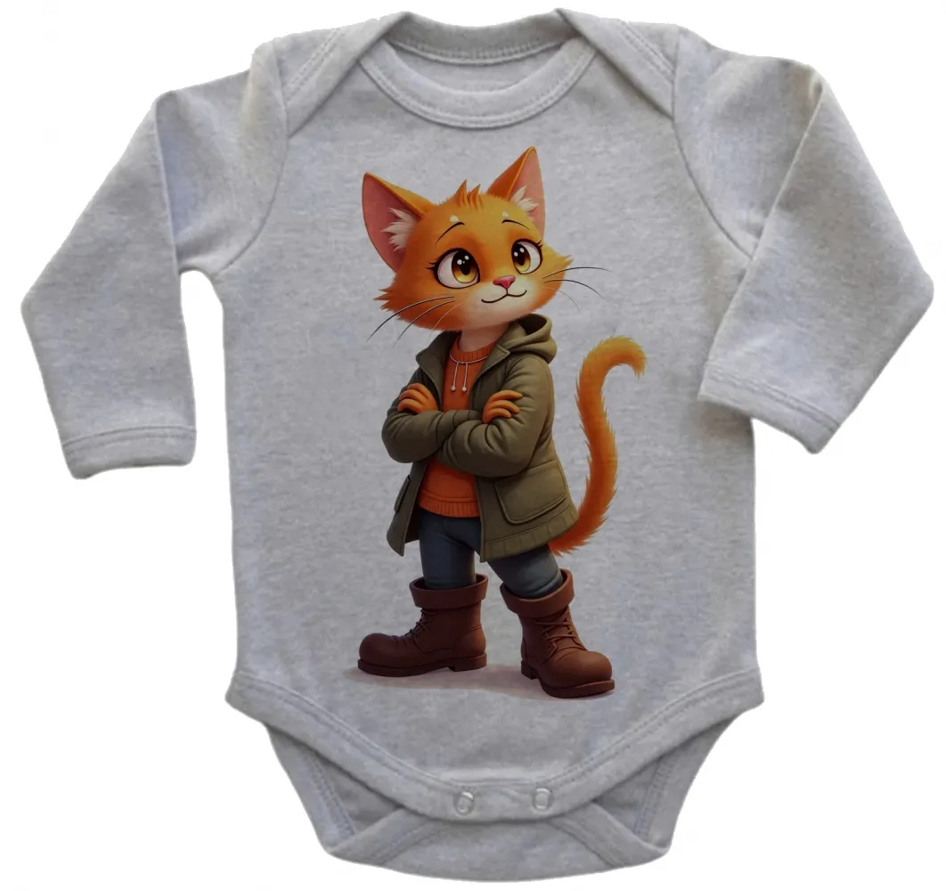 Body Bebê Infantil roupa criança Gato de botas colorido