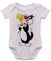 Body Bebê Infantil roupa criança Gato frajo e Piu piu amigos - Foto 3