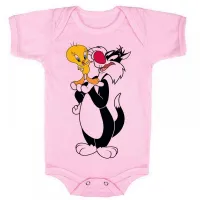 Body Bebê Infantil roupa criança Gato frajo e Piu piu amigos - Foto 4