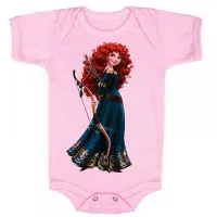 Body Bebê Infantil roupa criança Meridia Valente princesa disney - Foto 4